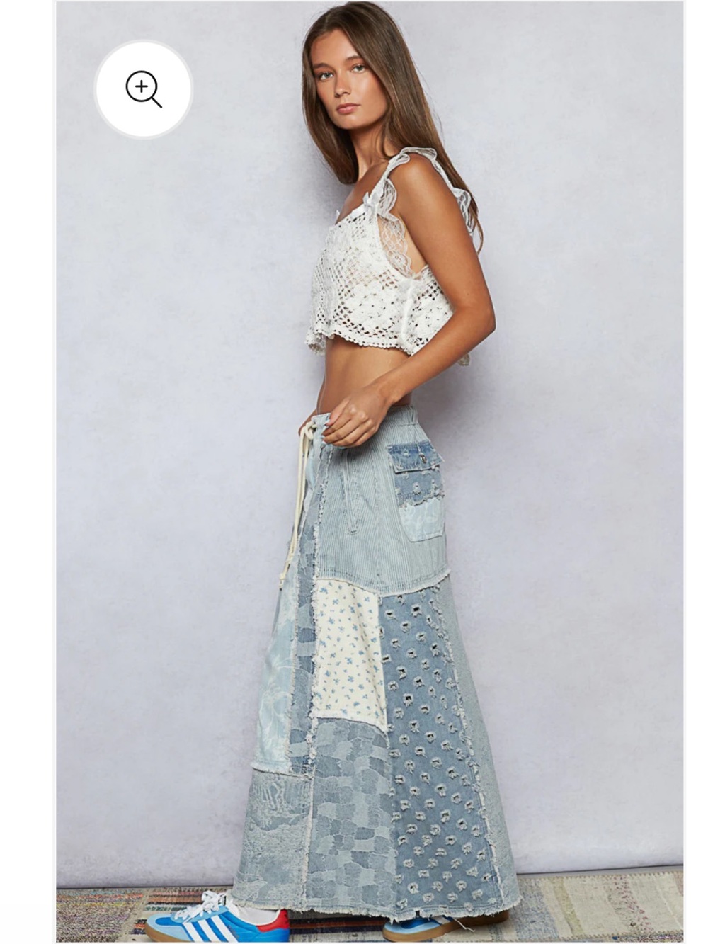POL Maxed Out Corded Waist Patchwork Denim Skirt - Picture 14 of 16